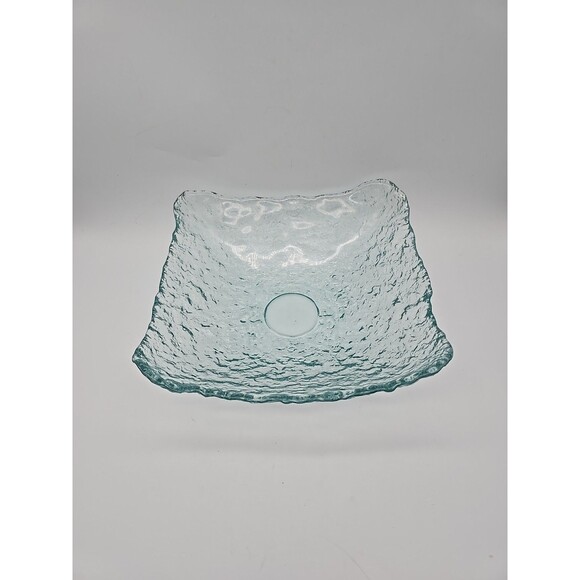 Couronne Co Recycled Green Blue Colored Large Square Glass Bowl Dish Spain - Picture 2 of 9